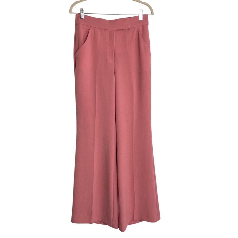 Express Womens Super High Rise Flare Trouser Pants 6R Pink Career